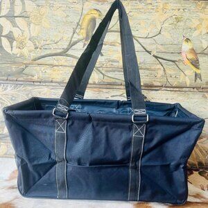Plain Black Print Large Collapsible Utility Bag or Tote Bag